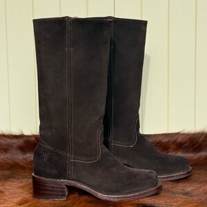 **SOLD**Frye Dark Chocolate Brown Suede Campus Boots